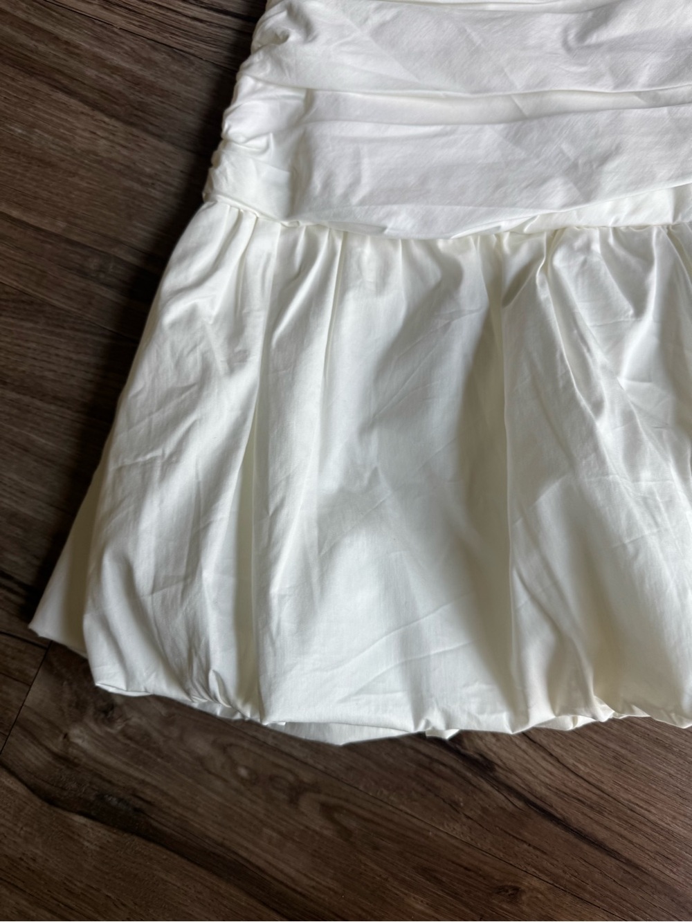 NWT Meshki fran ruched cotton mini dress white size Medium - Picture 3 of 9